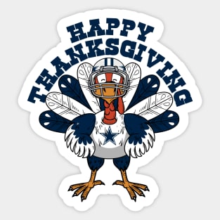 Dallas Cowboys Turkey Happy Thanksgiving Sticker